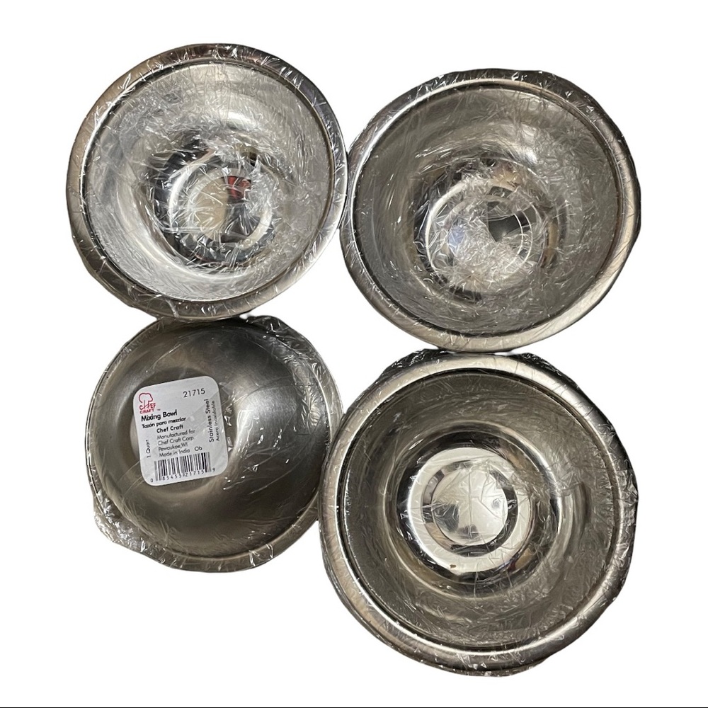 Prep bowls, stainless, set of four new